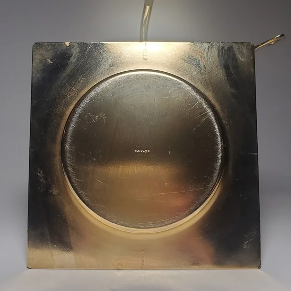 24k Gold Plated Vtg Glass Sugar Bowl with Spoon & Tray Apple Stem Lid Brass MCM - Picture 8 of 11